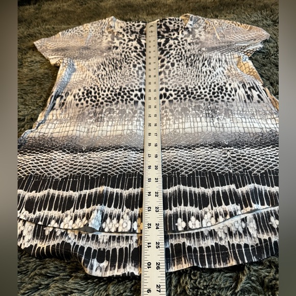 Style and Co. Size medium black grey and white patterned blouse - Picture 3 of 5